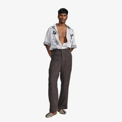 F A R A K | BASICS MONOCHROME PANT { BROWN
