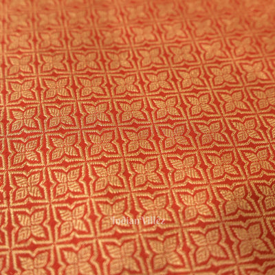 Maroon Red Lion Motif Designer Katan Banarasi Silk Saree