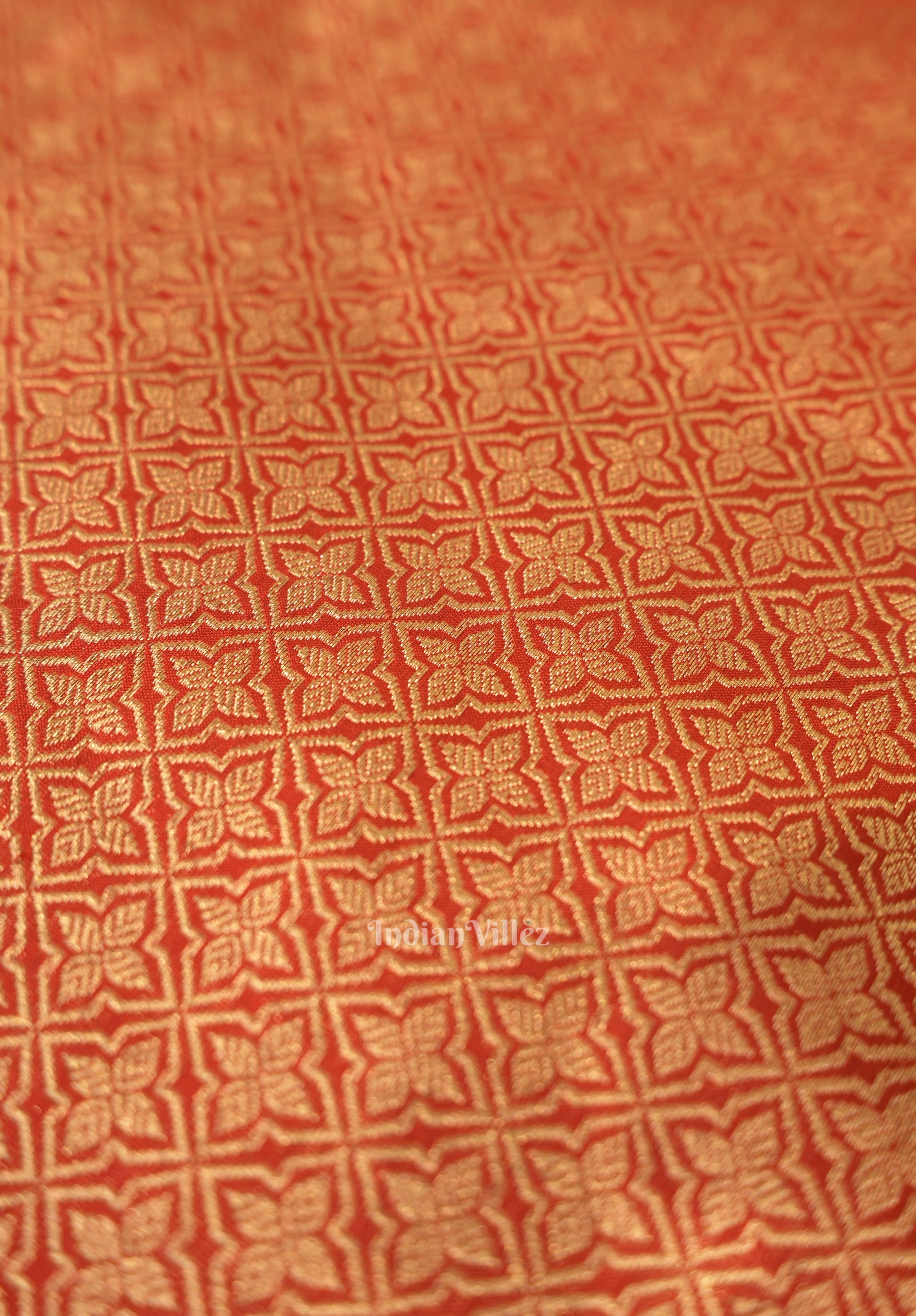 Maroon Red Lion Motif Designer Katan Banarasi Silk Saree