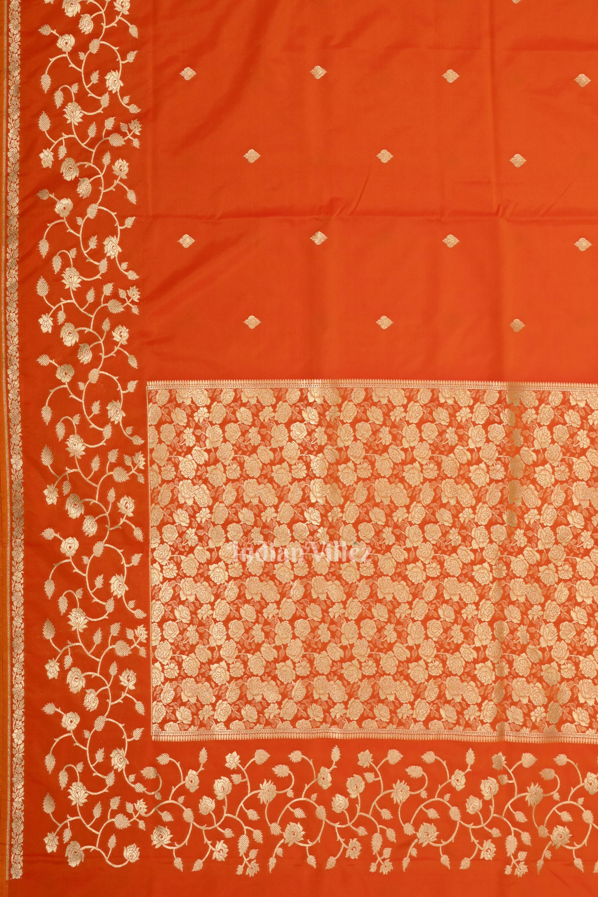 Exclusive Orange Gold Soft Pure Mashru Satin Silk Banarasi Saree