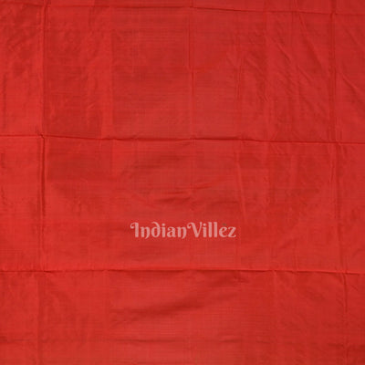 Dark Green With Red Anchal Tribal Theme Sambalpuri Silk Saree