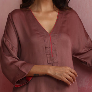 trueBrowns Brown Modal High low Kurta Set