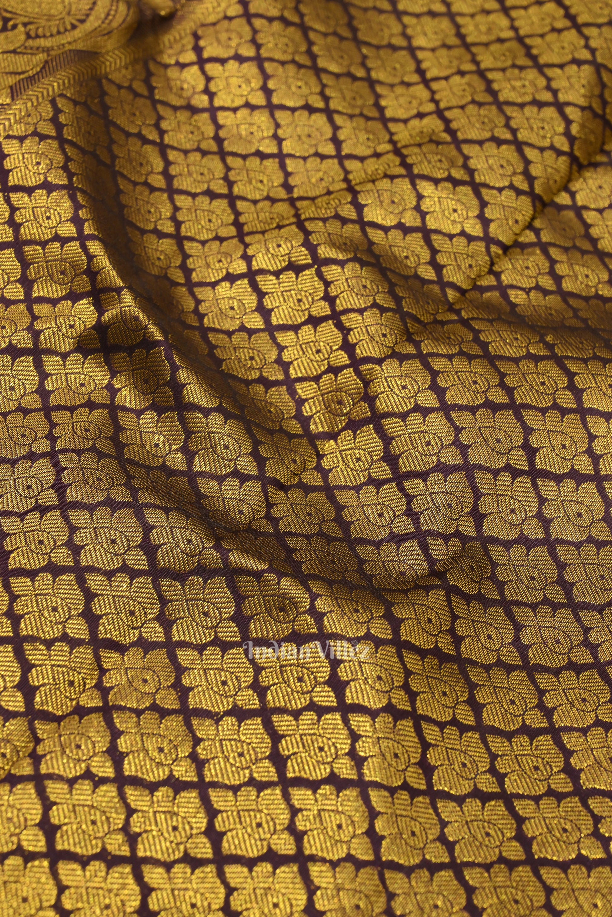 Dark Purple Doli Barat Theme at Border Kanjivaram Silk Saree