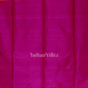 Rani With Golden Orange Handwoven Bishnupuri Silk Saree