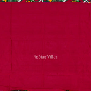 Green Floral With Bird Design Pochampally Ikat Handloom Silk Saree