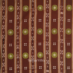 Maroon Parrot Green Sambalpuri Bomkai Cotton Dress set with Dupatta