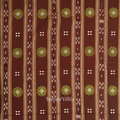 Maroon Parrot Green Sambalpuri Bomkai Cotton Dress set with Dupatta