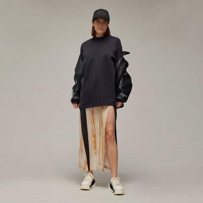 Y-3 | PREMIUM LOOSE LONG SLEEVE TEE  { BLACK