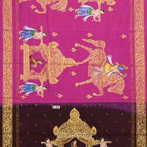 Coffee with Rani Pink Doli Barat /Palki Theme Pattachitra Silk Saree