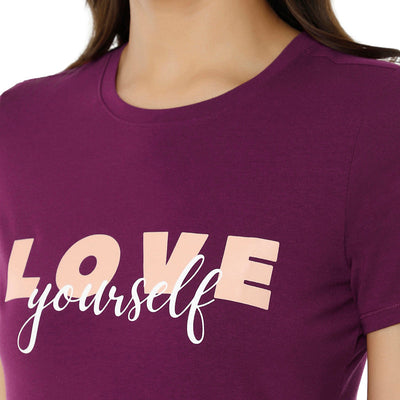 Scoop Neck Sleep Tee - Magenta Purple