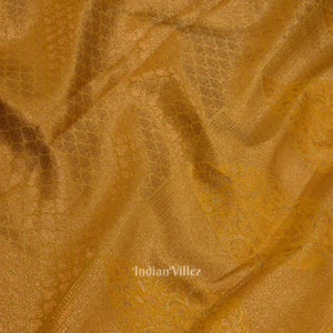 Mustard Yellow Pure Kanjivaram Tissue Silk Saree