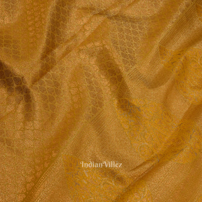 Mustard Yellow Pure Kanjivaram Tissue Silk Saree