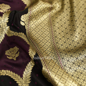 Violet Rangkart Mashru Satin Silk Banarasi Saree