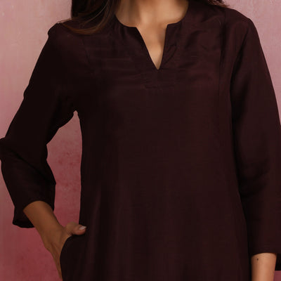 trueBrowns Cola Viscose Silk Kurta Co-ord Set