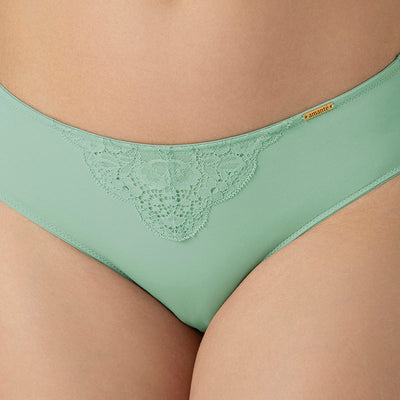 Lace Elegance Bikini Panty - Aqua Foam