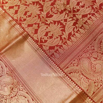 Dark Maroon Pure Kanjivaram Silk Saree