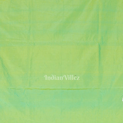 Parrot Green Dual Tone Ardha Chandra Krishna Rasa Leela Hand-Painted Pattachitra Saree (Pre Order)