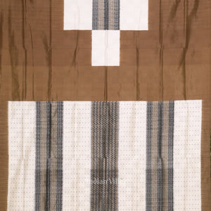 Olive Green Black Pasapali Sambalpuri Ikat Silk Saree