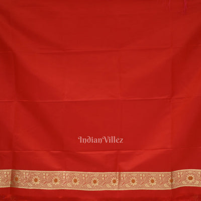 Exclusive Pure Red Bridal Meenakari Pure Mashru Satin Silk Banarasi Saree