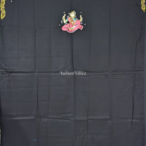 Black Nartaki Theme Pattachitra Kurti Cotton Dress Material