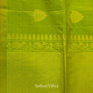 Parrot Green Pure Kanjivaram Soft Silk Saree