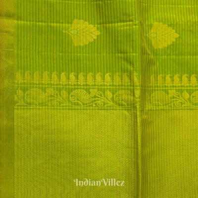 Parrot Green Pure Kanjivaram Soft Silk Saree