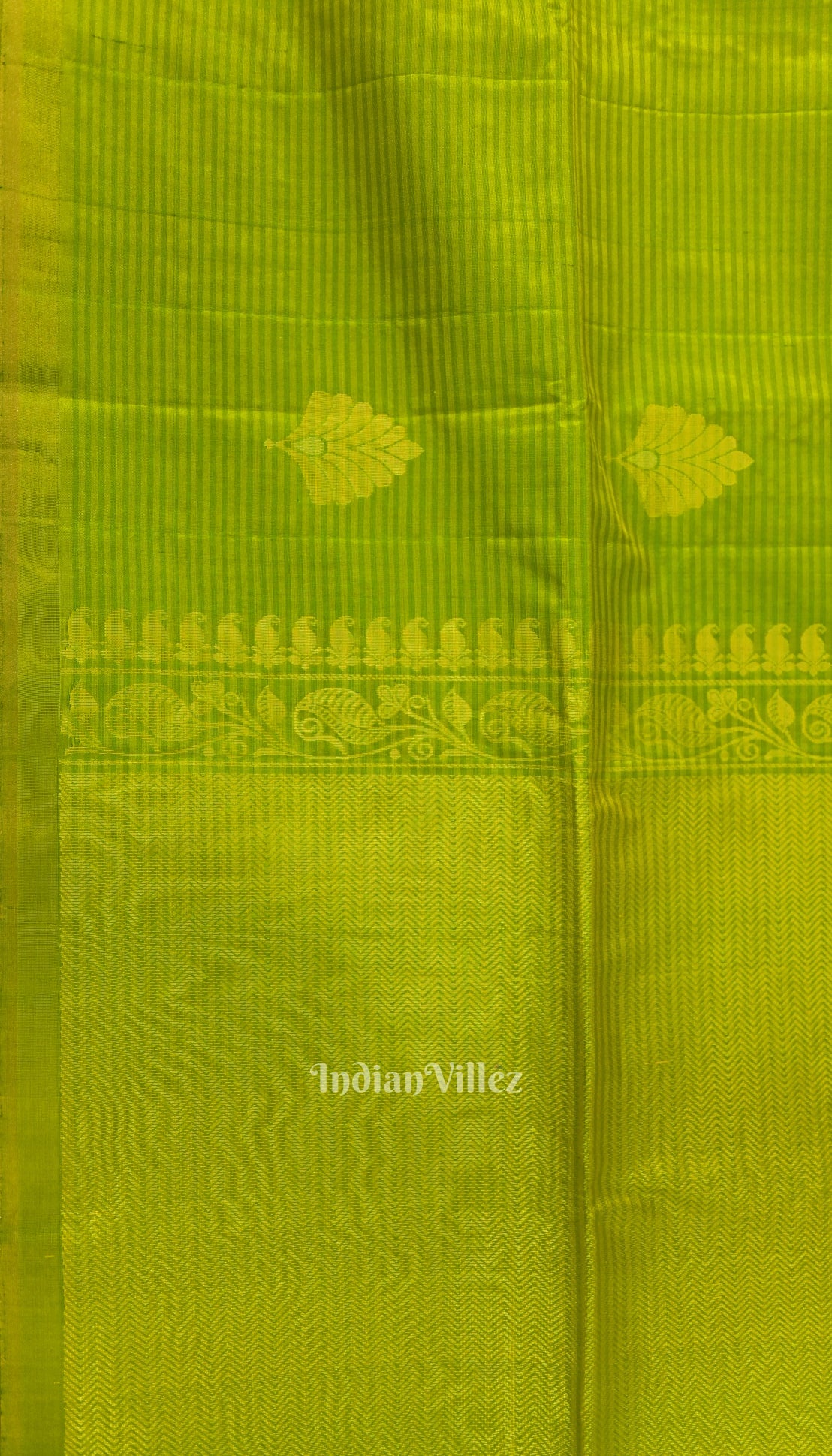 Parrot Green Pure Kanjivaram Soft Silk Saree