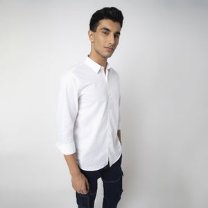 Self-Checkered Semi-Formal Shirt