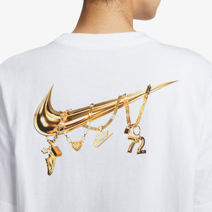 NIKE | LOOSE SHORT-SLEEVE GRAPHIC T-SHIRT { WHITE