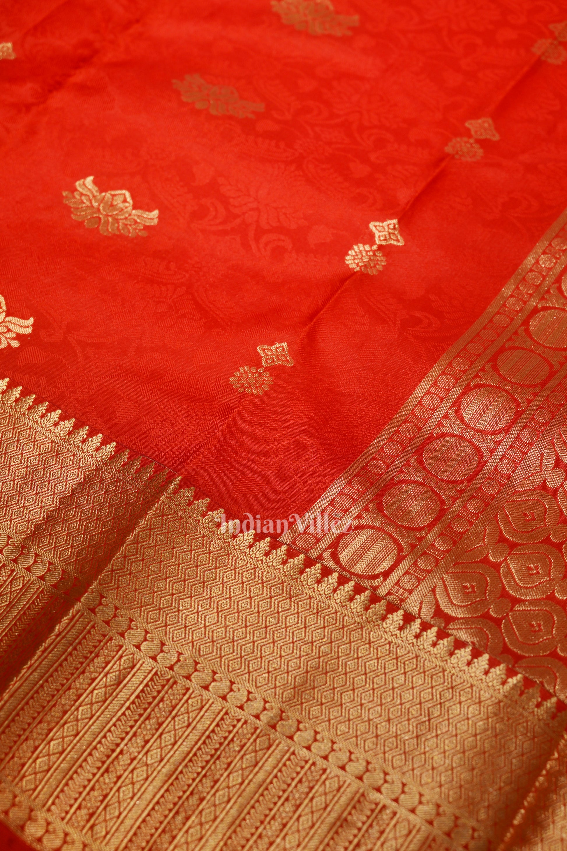 Exclusive Red Bridal Brocade Kanjivaram Silk Saree
