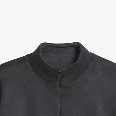 Adidas Originals | BASKETBALL SUEDED 3/4 HALF-ZIP SWEATSHIRT  { CARBON