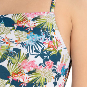 Straight Neck Swim Suit - Tropical Pr