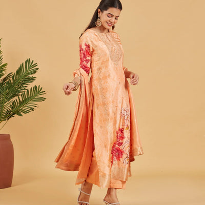 Peachy Pastel Festive Kurta Set