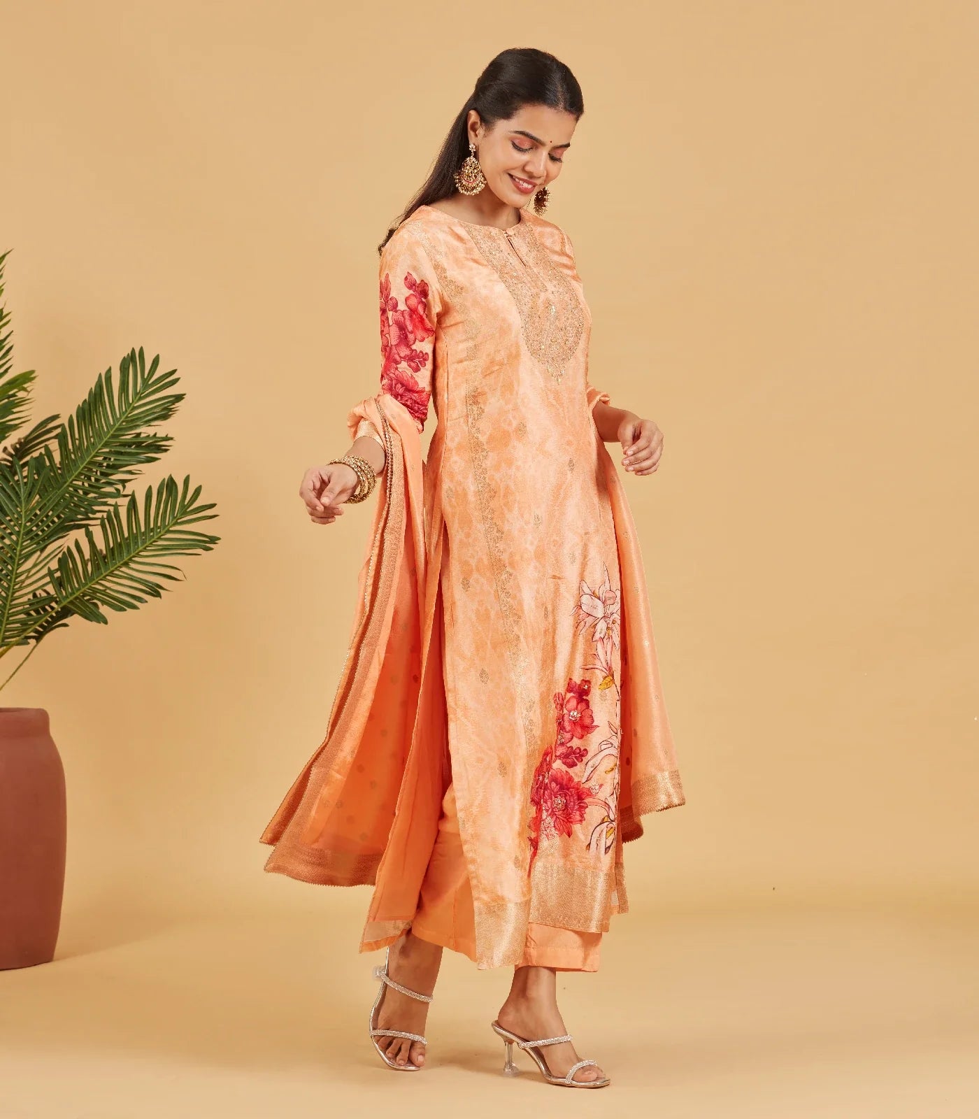 Peachy Pastel Festive Kurta Set