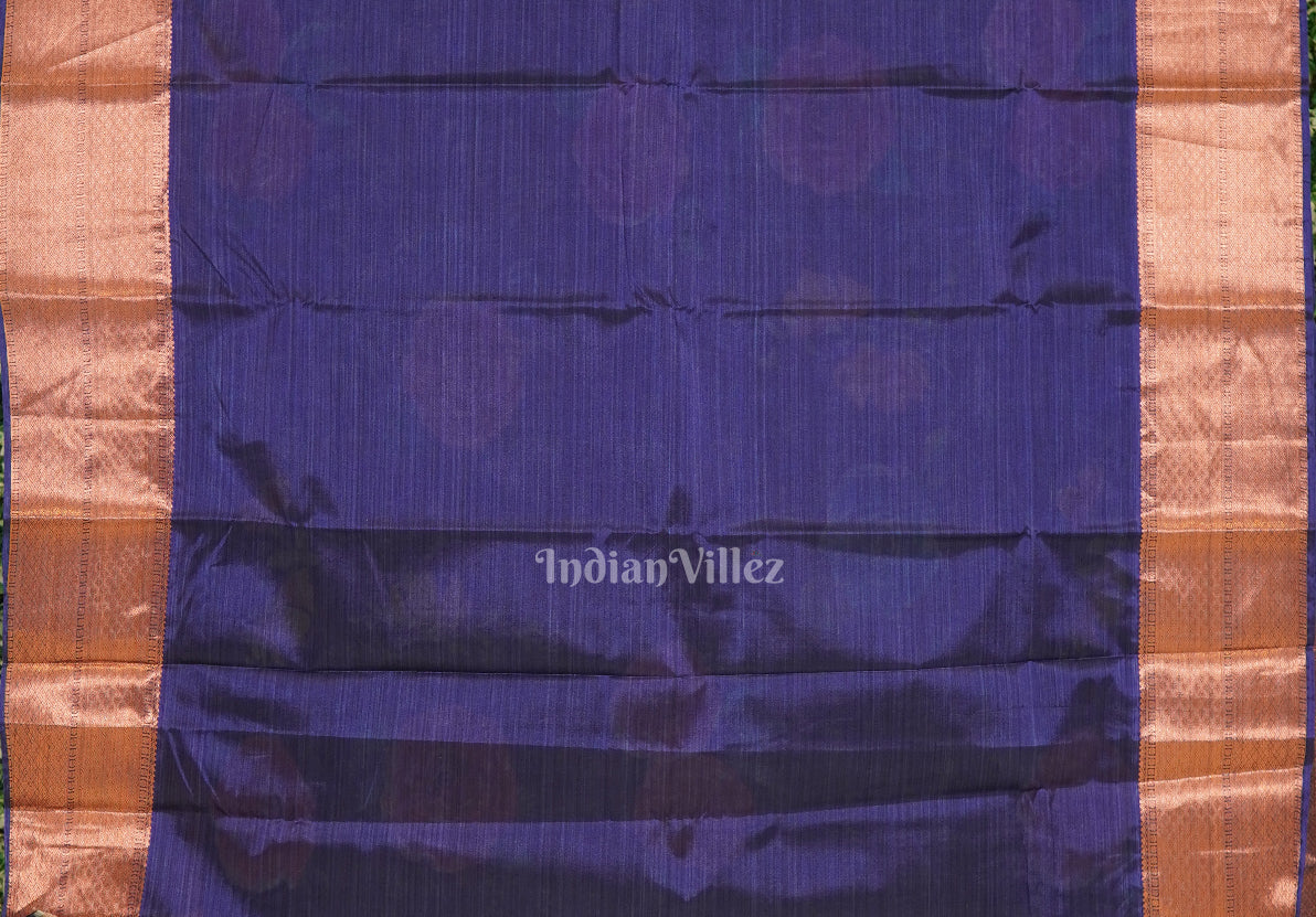 Blue Floral Digital Print Kanjivaram Silk Saree