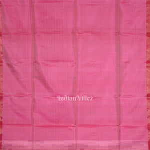 White Pink Pure Bishnupuri Silk Saree