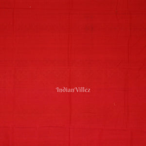 Lemon Yellow Red Ikat Sambalpuri Pure Cotton Saree