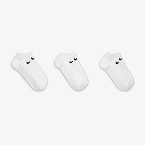 NIKE | PERFORMANCE LIGHTWEIGHT TRAINING NO-SHOW SOCKS (3 PAIRS) { WHITE/WHITE