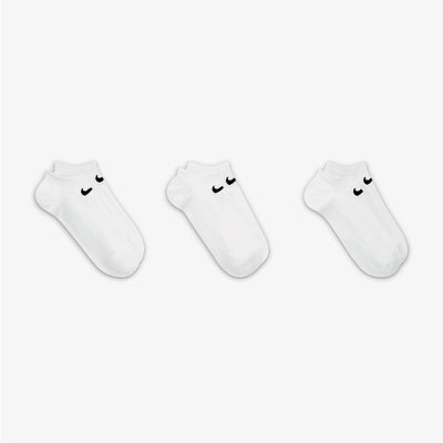 NIKE | PERFORMANCE LIGHTWEIGHT TRAINING NO-SHOW SOCKS (3 PAIRS) { WHITE/WHITE