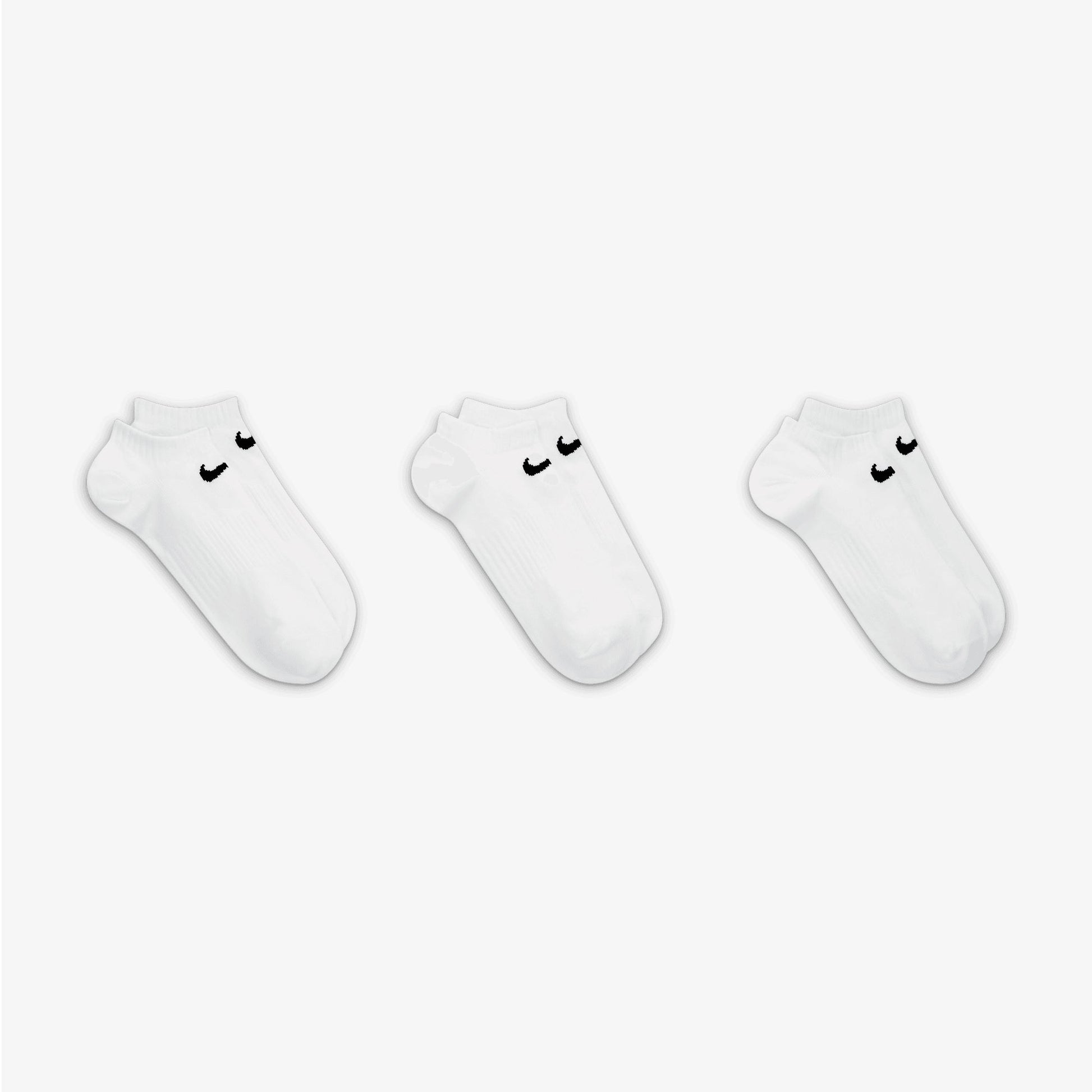 NIKE | PERFORMANCE LIGHTWEIGHT TRAINING NO-SHOW SOCKS (3 PAIRS) { WHITE/WHITE