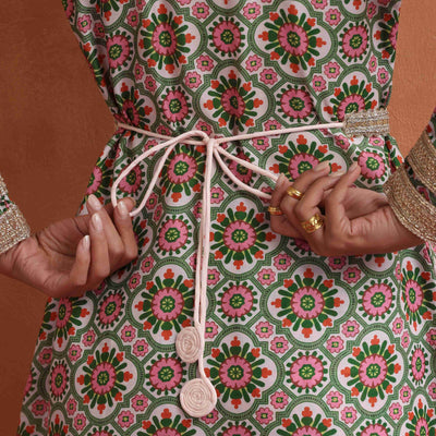 trueBrowns Light Gold Embellished Belt