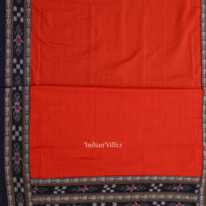Navy Blue Red Pure Cotton Sambalpuri Dress Material & Dupatta