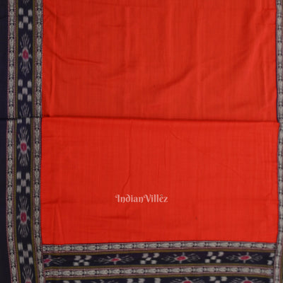 Navy Blue Red Pure Cotton Sambalpuri Dress Material & Dupatta