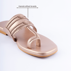 Rose Gold Solid Kolha Flats