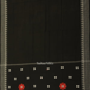 Red with Black Floral Buti Odisha Ikat  Sambalpuri Dress Material & Dupatta