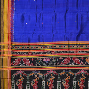 Royal  Blue Nartaki Kathiphera Odisha Ikat Khandua Silk Saree