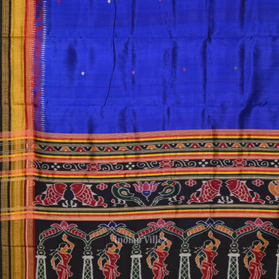 Royal  Blue Nartaki Kathiphera Odisha Ikat Khandua Silk Saree