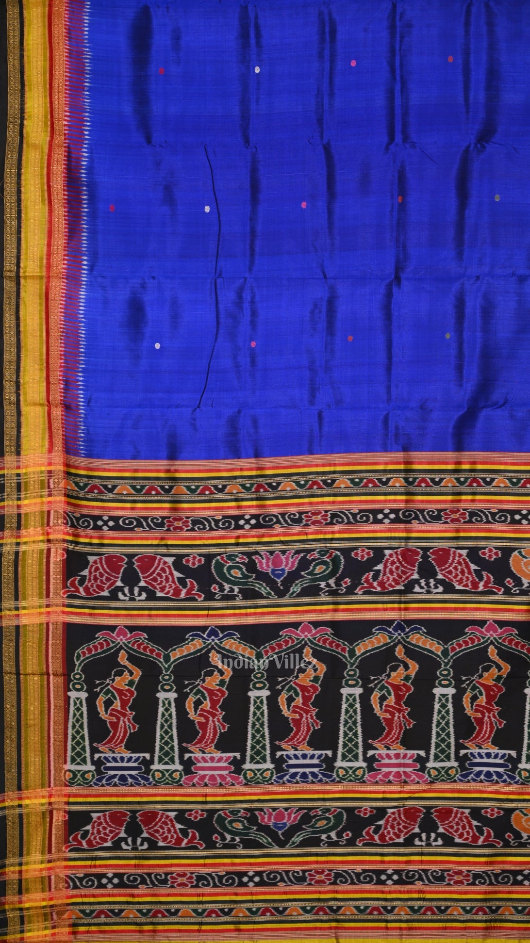 Royal  Blue Nartaki Kathiphera Odisha Ikat Khandua Silk Saree