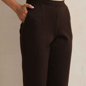 trueBrowns Brown Woollen Pants