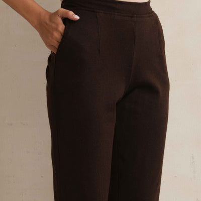 trueBrowns Brown Woollen Pants